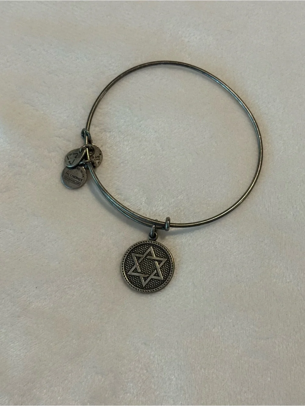Alex and Ani Star of David Charm Expandable Silver Bangle Bracelet